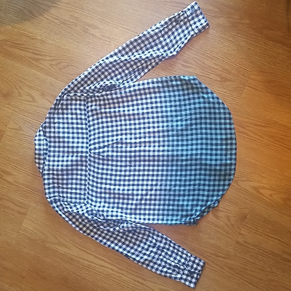 Blue ombre plaid button down - Picture 7 of 10